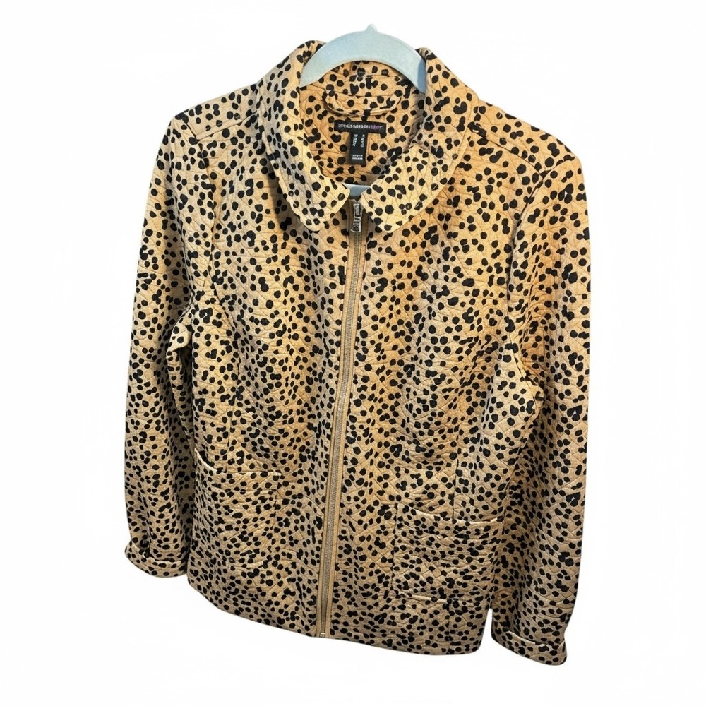 Isaac Mizrahi LIVE!‎ Quilted Jacket Small S Leopard Print Zip Up Long Sleeve - Picture 9 of 10